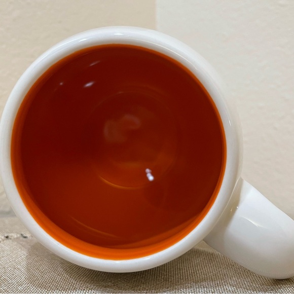 Rae Dunn Fall Autumn Mug Leaf, Pinecone, and Acorn Design Orange Interior Cozy - Picture 3 of 4